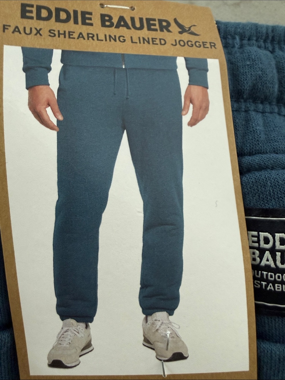 Eddie Bauer Blue Faux Shearling-Lined Joggers